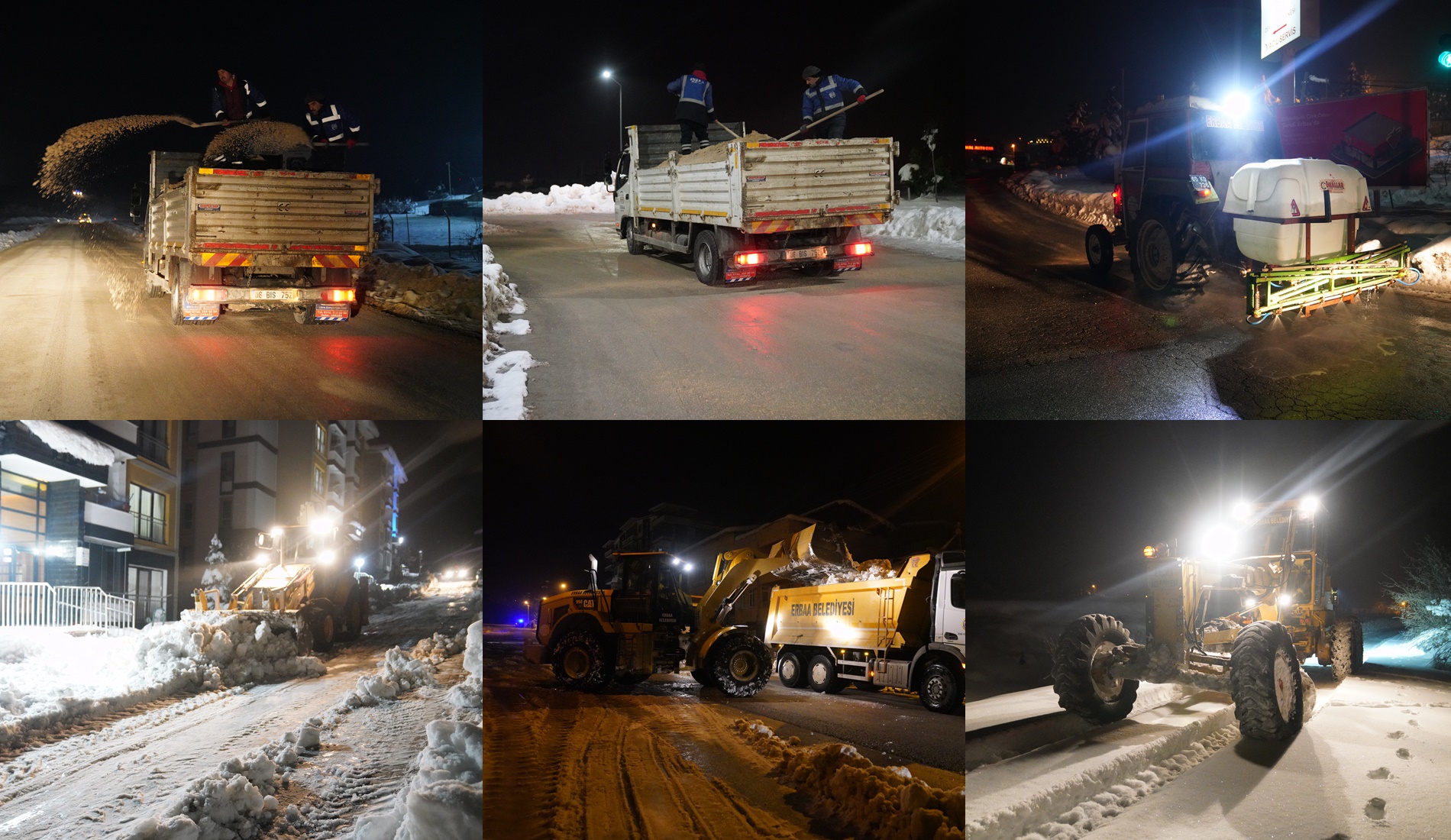 Ekiplerimiz Kar Yağışı Sonrası Yollarda Oluşacak Buzlanmaya Karşı Önlemler Aldı.